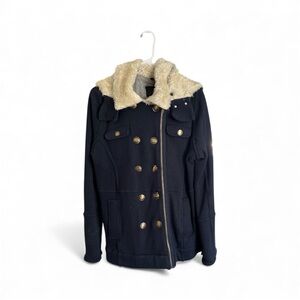 Hurley Navy Jacket with Faux Fur